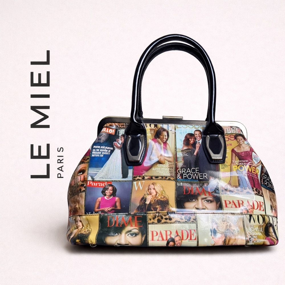 Michelle Obama Essence Vogue Parade Collage Satchel Purse by Le Miel Paris